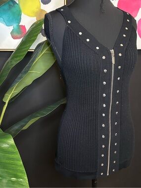 Y2K Belldini studded zip up top #goth #emo #vtg